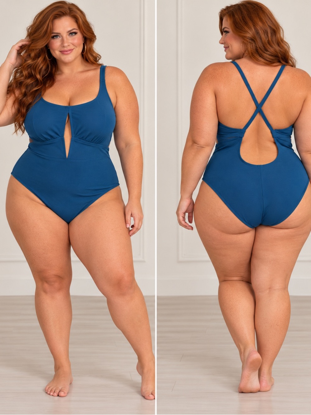 Ribbed Keyhole High-Neck One-Piece Swimsuit by Kona Sol
